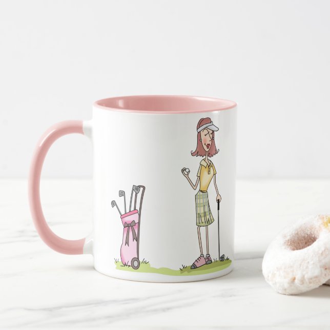 Woman Golfer Mug (With Donut)