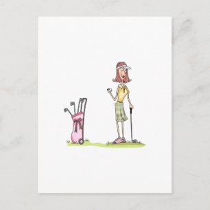 Woman Golfer Postcard