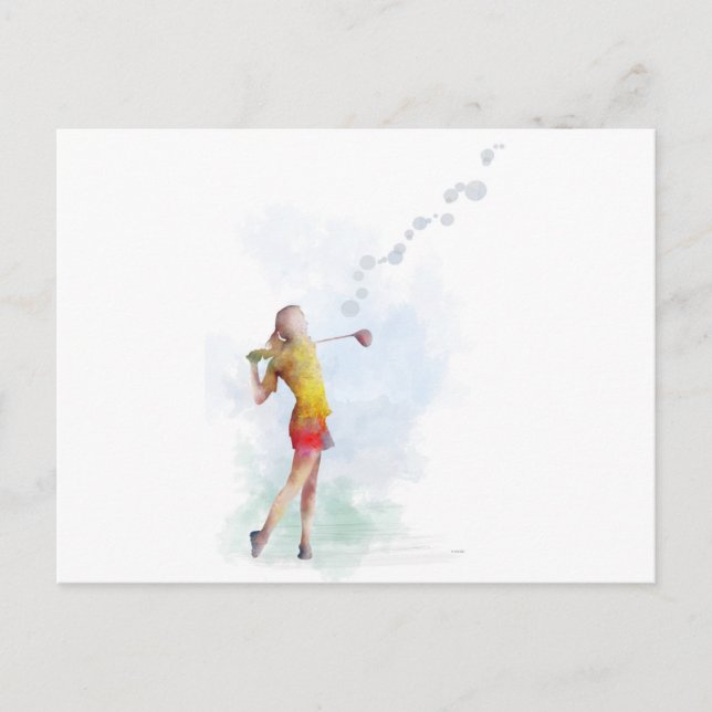 WOMAN GOLFER POSTCARD (Front)