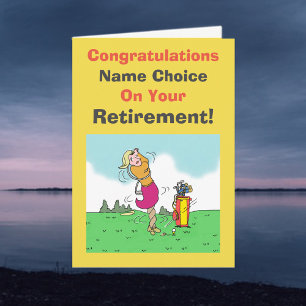 Woman Golfer Retirement Card