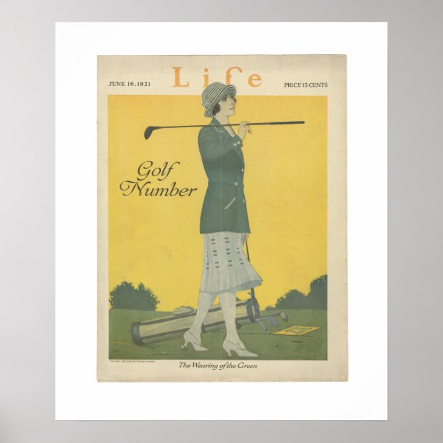Woman Golfer Vintage Life Poster June 1921 (Front)