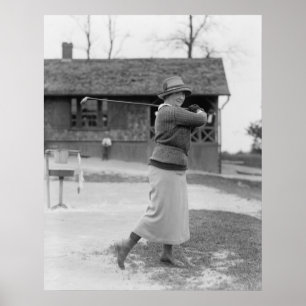 Woman Golfing, 1920s Poster