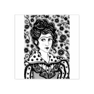 WOMAN, GOTHIC PORTRAIT RUBBER STAMP