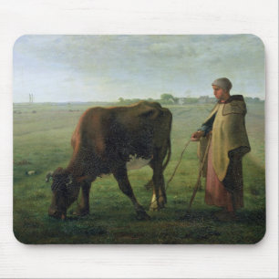 Woman Grazing her Cow, 1858 Mouse Pad