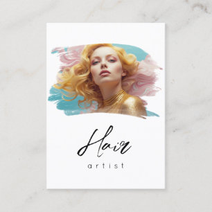 *~* Woman Hair Luxe QR Women Girly Glam  Business Card