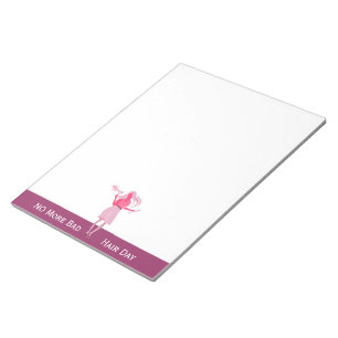Woman Hairstylist Bad Hair Day Notepad