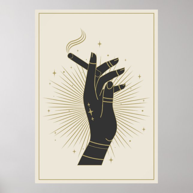 Woman hand is holding cigarette poster (Front)
