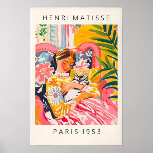 Woman Holding A Cat, Pink Matisse Wall Art, Dopami Poster