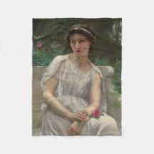 Woman Holding a Red Rose of Love (by Seignac)