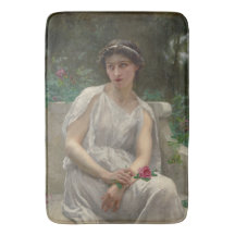 Woman Holding a Romantic Red Rose (by Seignac)