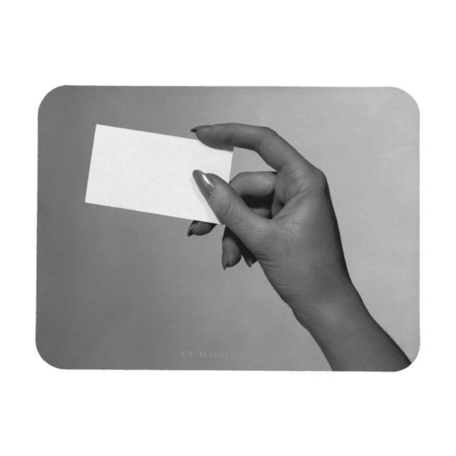 Woman Holding Card Magnet (Horizontal)
