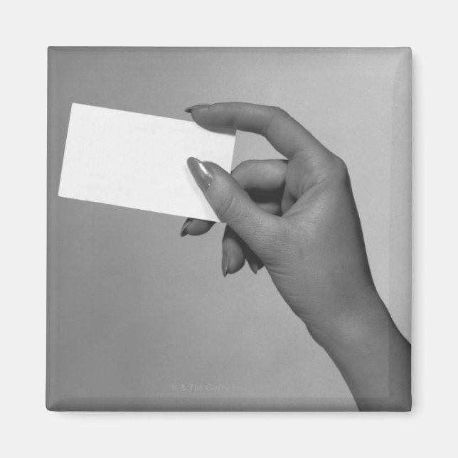 Woman Holding Card Magnet (Front)