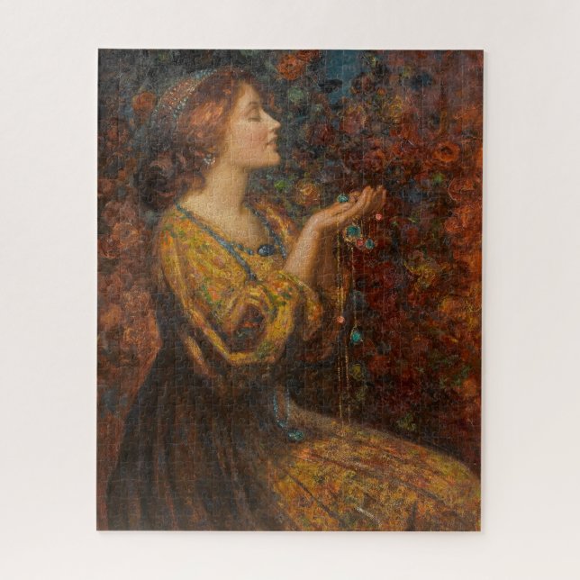 Woman Holding Jewels Thomas Mostyn Jigsaw Puzzle (Vertical)