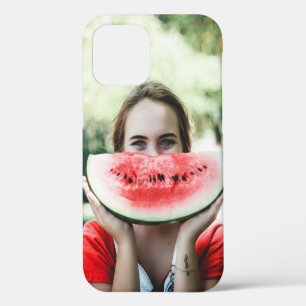 Woman holding sliced watermelon iPhone 12 case
