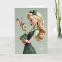 Woman Hugging Baby Bunny Girl - Happy Mother's Day