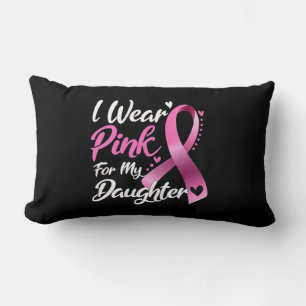 Woman I Wear Pink For My Daughter Breast Cancer Aw Lumbar Cushion