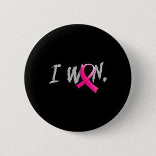 Woman I Won Breast Cancer Awareness Pink Ribbon Su 6 Cm Round Badge