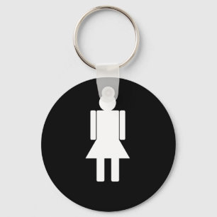 Woman-illustration820 WOMAN CARTOON BATHROOM DOOR Key Ring
