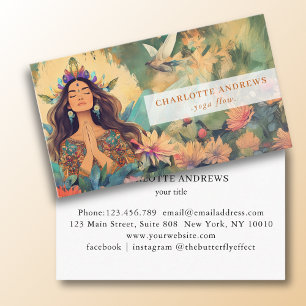 Woman Illustration Energy Healer Reiki Spirituel Business Card