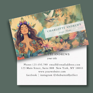 Woman Illustration Energy Healer Reiki Spirituel Business Card