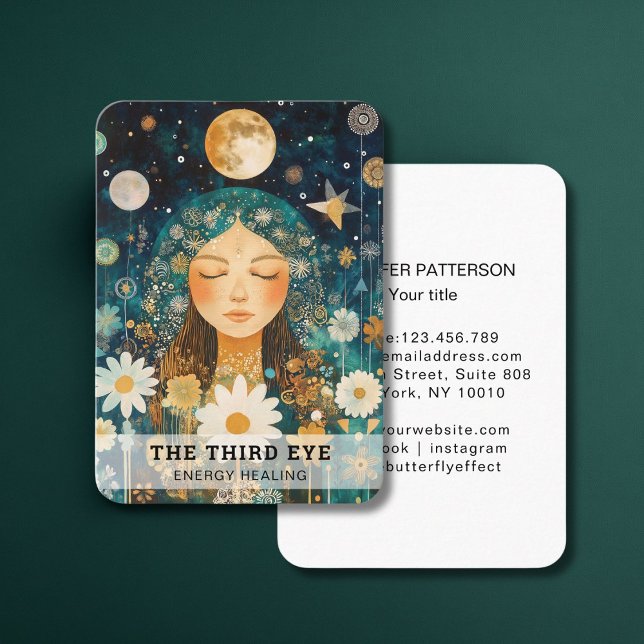 Woman Illustration Energy Heiler Reiki Spirituell Business Card (Woman Illustration Energy Heiler Reiki Spirituell Business Card)