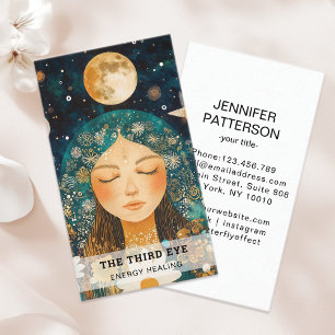Woman Illustration Energy Heiler Reiki Spirituell Business Card