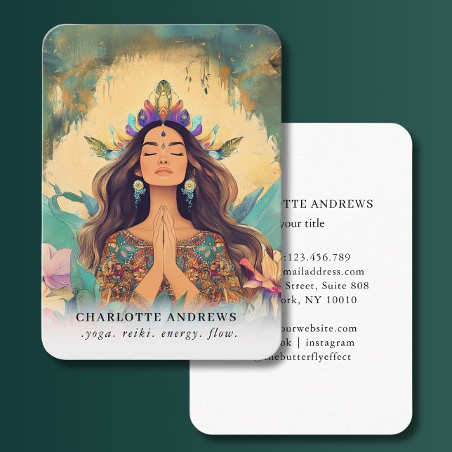 Woman Illustration Energy Heiler Reiki Spirituell Business Card (Woman Illustration Energy Heiler Reiki Spirituell Business Card)