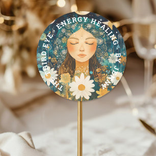 Woman Illustration Energy Heiler Reiki Spirituell Classic Round Sticker