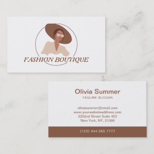 Woman Illustration Fashion Boutique Business Card