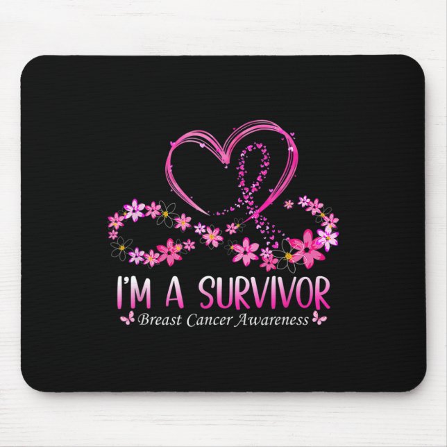 Woman I'm A Survivor Breast Cancer Awareness Pink  Mouse Pad (Front)
