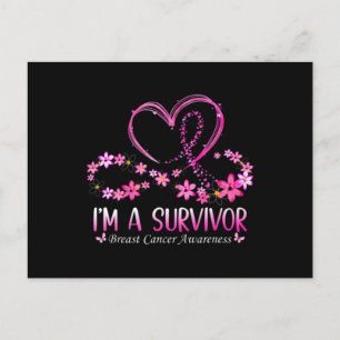 Woman I'm A Survivor Breast Cancer Awareness Pink Postcard