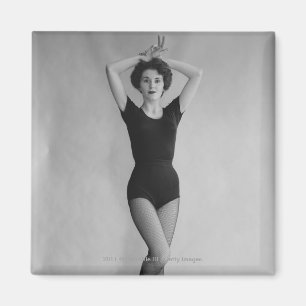 Woman in a ballet leotard portrait magnet