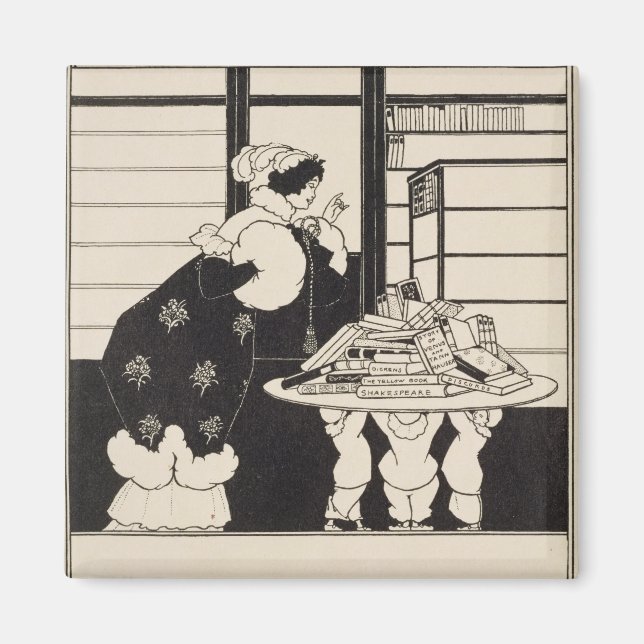 Woman in a Bookshop, design for a 'Yellow Book' co Magnet (Front)