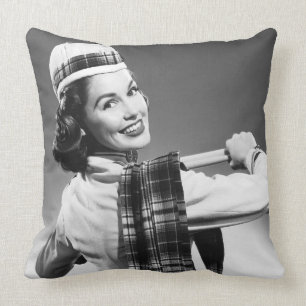 Woman in a Cap Cushion