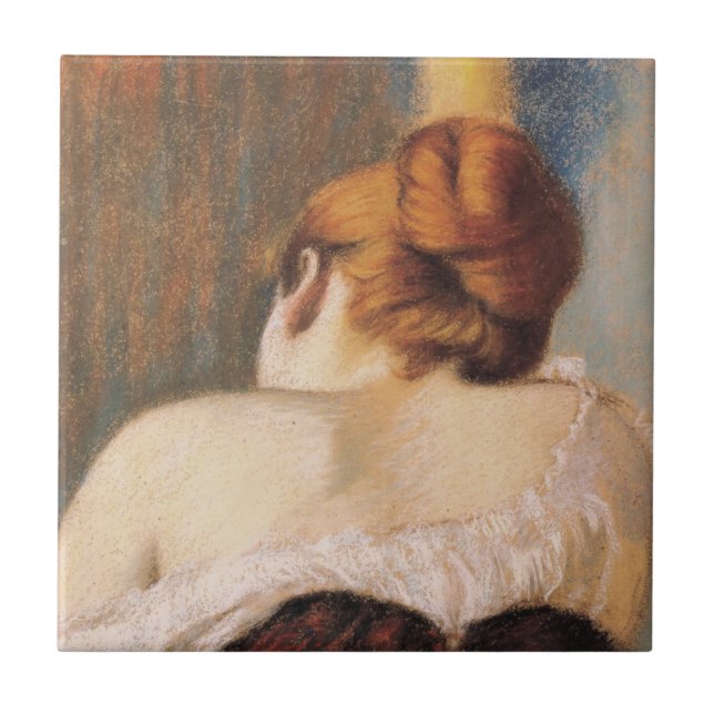 Woman in a Corset (by Federico Zandomeneghi) Ceramic Tile (Front)
