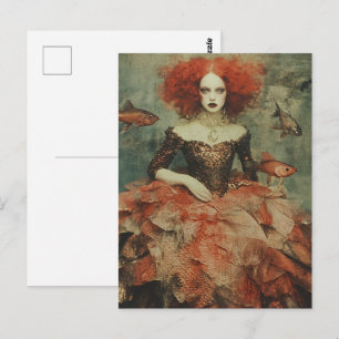 Woman in a Fish Scale Dress Fashion Postcard