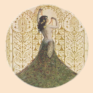 Woman in a Peacock Skirt Coaster