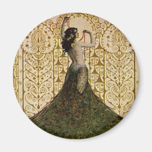 Woman in a Peacock Skirt Magnet
