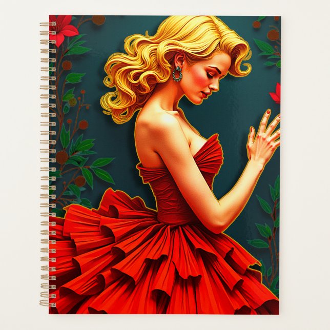Woman in a red Dress Planner (Front)