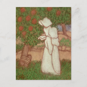 Woman in a White Dress, 1896 Postcard