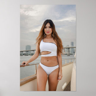 Woman In A White Swimsuit Poster