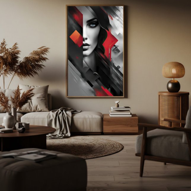 Woman in Abstract Layers Poster (Creator Uploaded)