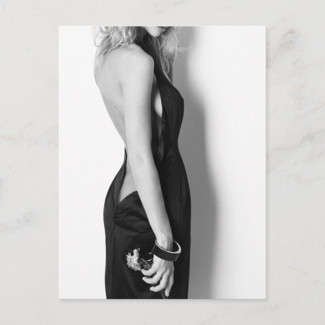Woman in an Exquisite Black Dress Postcard (Front)