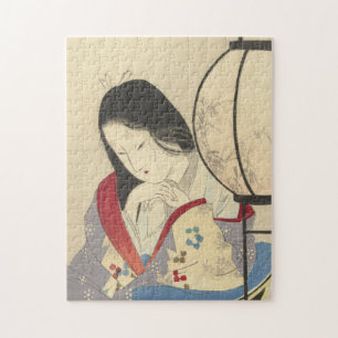Woman in an Interior by a Lamp 1890-1908 Jigsaw Puzzle