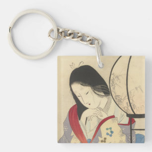 Woman in an Interior by a Lamp   1890-1908 Key Ring