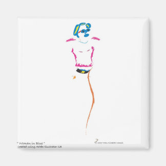 Woman in Bblue Magnet