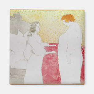 Woman in Bed, Profile - Waking Up, 1896 Magnet
