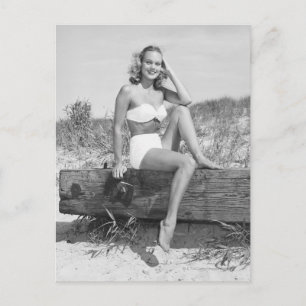 Woman in Bikini Postcard