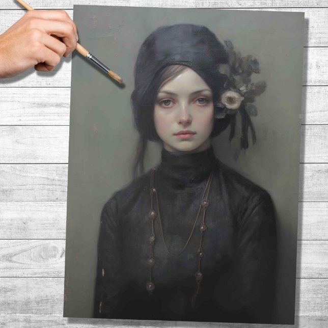 Woman in Black 1 Decoupage Paper (Creator Uploaded)