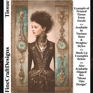 Woman in Black, Baroque Panels DX9L Decoupage Tissue Paper